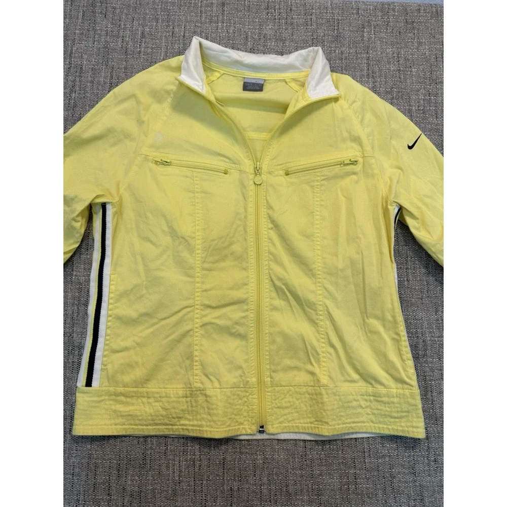 NIKE Size Small Jacket‎ Running Dry-Fit Wind Breaker Play Up Yellow White Black